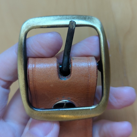 Vintage Tooled Leather Belt, 43" Size 36 US M - Picture 4 of 10